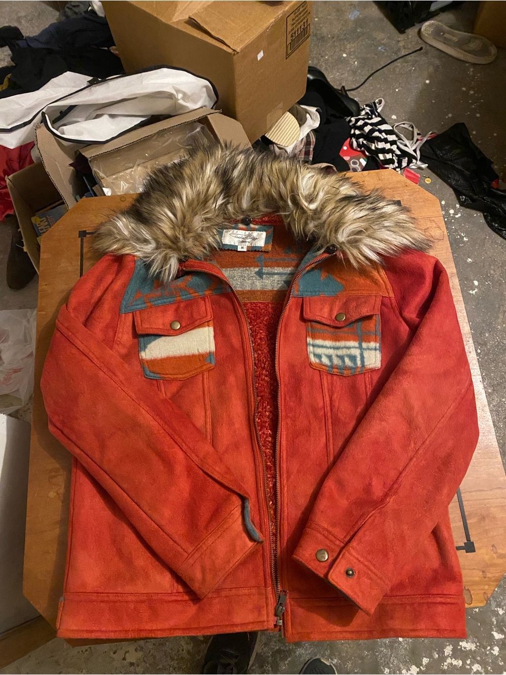 Orange Faux Fur western Jacket